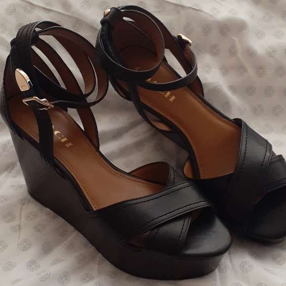 Black Coach wedges - Picture 1 of 3